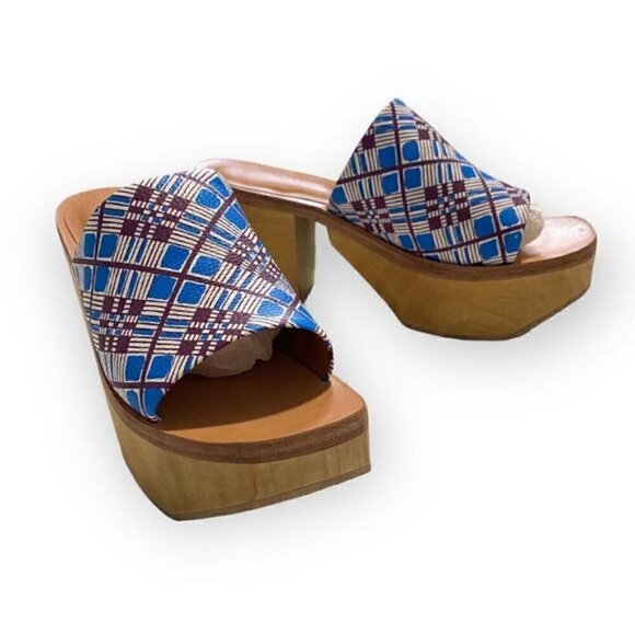 New in Box, Rachel Comey Jibe Clog in Blue multi print leather,  Size 10 - Picture 5 of 14